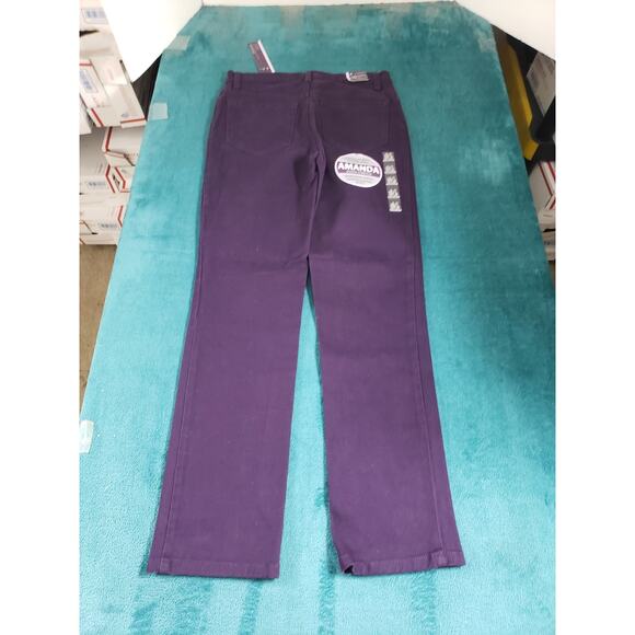 Gloria Vanderbilt Jeans Size 4 Petite Womens Purple Amanda Slimming Straight NWT - Picture 13 of 16